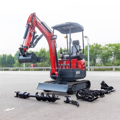 Miniexcavadora hidráulica de 1800 kg con velocidad de giro de 12 RPM y oruga retráctil para una excavación eficiente
